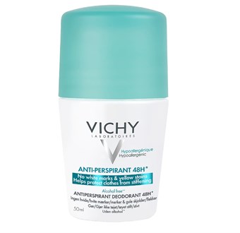 Vichy Antiperspirant Deodorant Roll-On 48t - For kvinner og menn - Alkohol- og duftfri - 50 ml