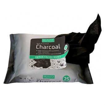 Beauty Formules Charcoal Detox Facial Wipes - 25 stk.