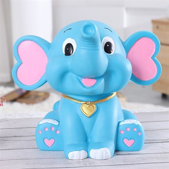 Jumbo Elefant Sparegris - Håndmalet - Økovenlig Resin / Rød