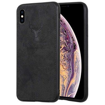 Stilig deksel i PU-skinn og TPU for iPhone XS Max - Svart