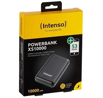 Intenso - Powerbank XS10000 - 53+ Timers Rask Lading med USB-C