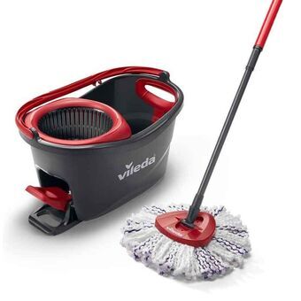 Mop with Bucket Vileda 167751 Svart Rød Mikrofiber Plast