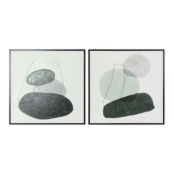 Maleri DKD Home Decor Stones Abstrakt (57 x 3 x 57 cm) (2 enheter)