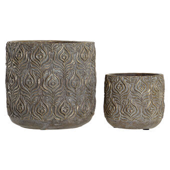 Grytesett  DKD Home Decor Grå Sement Araber (20,5 x 20,5 x 20,5 cm)