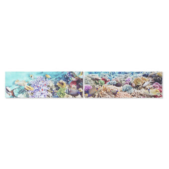 Maleri DKD Home Decor Furutre Læret Havet (2 pcs) (135 x 2.5 x 45 cm)