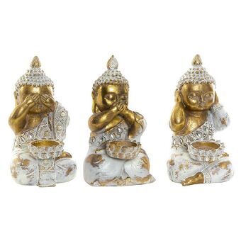 Dekorativ Figur DKD Home Decor Harpiks Buddha (3 pcs) (16 x 9 x 10 cm)