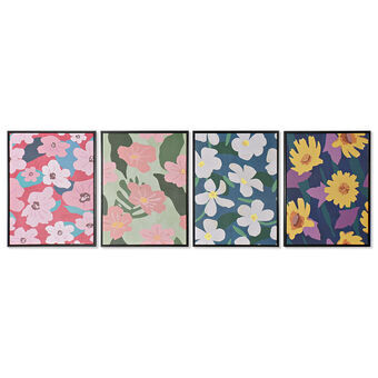 Maleri DKD Home Decor Kukat (45 x 2.5 x 60 cm) (4 pcs)