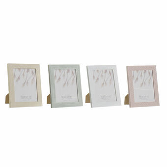 Fotoramme DKD Home Decor Urban Krystall Beige Rosa Hvit Grønn PS (19,5 x 2 x 24,5 cm) (4 enheter)