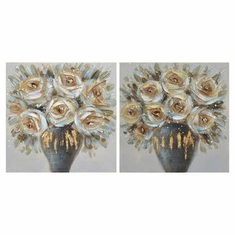 Maleri DKD Home Decor Blomstervase (50 x 2.5 x 50 cm) (2 pcs)