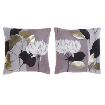 Pute DKD Home Decor Svart Gyllen Polyester Lin (45 x 10 x 45 cm) (2 pcs)