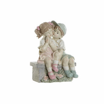 Dekorativ Figur DKD Home Decor Blå Rosa Harpiks Gutter (27 x 17.5 x 34.5 cm)