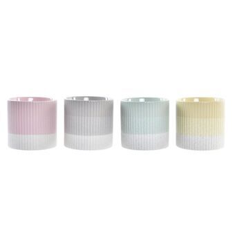 Planter DKD Home Decor Flerfarget Steintøy (13,5 x 13,5 x 13 cm) (4 enheter)