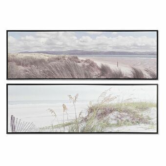 Maleri DKD Home Decor Strand Middelhavet (90 x 2,8 x 30 cm) (2 enheter)