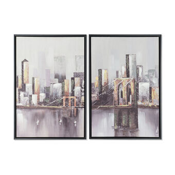 Maleri DKD Home Decor New York (43 x 3,5 x 63 cm) (2 enheter)