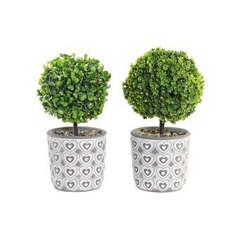 Dekorativ Plante DKD Home Decor Grå Grønn Harpiks PE (10,5 x 10,5 x 25 cm) (2 enheter)