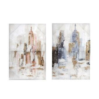 Maleri DKD Home Decor New York (2 enheter) (90 x 3 x 60 cm)