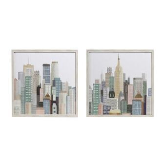 Maleri DKD Home Decor New York (53 x 3 x 53 cm) (2 enheter)