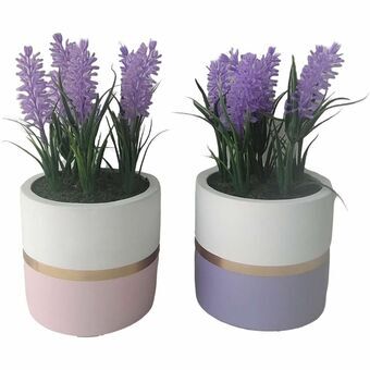 Dekorativ Plante DKD Home Decor Keramikk PE (10,5 x 10,5 x 20 cm) (2 enheter)