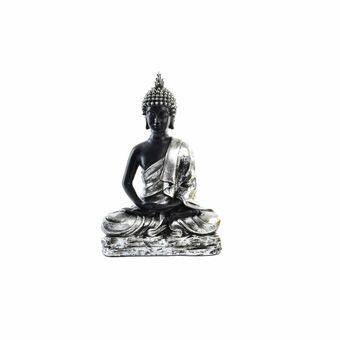 Dekorativ Figur DKD Home Decor Sølv Svart Buddha Harpiks Orientalsk (25 x 14 x 37,5 cm)