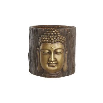 Planter DKD Home Decor Fiberglass Gyllen Brun Buddha Orientalsk (30 x 29 x 26 cm)