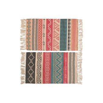 Gulvteppe DKD Home Decor Urban Flerfarget Fringe (60 x 90 x 0,5 cm) (2 enheter)