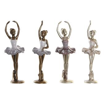 Dekorativ Figur DKD Home Decor Rosa Syrin Harpiks (3,5 x 3,5 x 12 cm) (4 enheter)