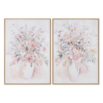 Maleri Home ESPRIT Shabby Chic Blomstervase 70 x 3,5 x 100 cm (2 enheter)