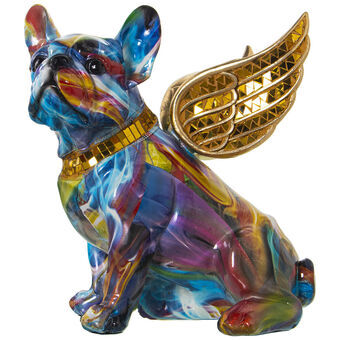 Dekorativ Figur Alexandra House Living Flerfarget Plast Hund Vinger 23 x 27 x 29 cm