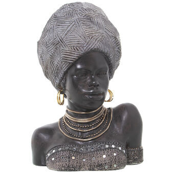 Bust Alexandra House Living Grå Plast Afrikansk dame 21 x 25 x 35 cm