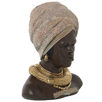 Bust Alexandra House Living Beige Plast Afrikansk dame 21 x 29 x 34 cm