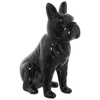 Dekorativ Figur Alexandra House Living Svart Keramikk Hund 14 x 25 x 34 cm