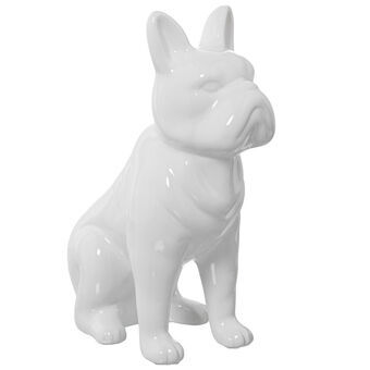 Dekorativ Figur Alexandra House Living Hvit Keramikk Hund 14 x 25 x 34 cm