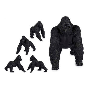 Dekorativ Figur Gorilla Svart Harpiks (20 x 27 x 34 cm)