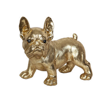 Dekorativ Figur Romimex Gyllen Harpiks Hund 31 x 29 x 22 cm