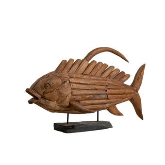 Dekorativ Figur Romimex Naturell Tre Fisk 80 x 50 x 20 cm