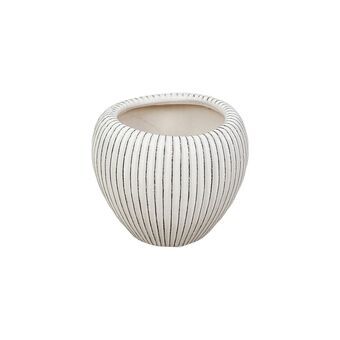 Planter Romimex Beige Keramikk Striper 20 x 17 x 20 cm