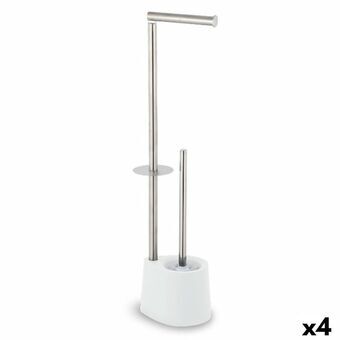 Toalettpapirholder med Børstestativ Confortime Stål 66 x 22 cm (4 enheter)