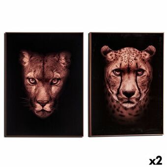 Maleri Leopard Sponplate 61,5 x 3 x 81,5 cm (2 enheter)