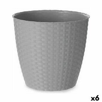 Dekorative Pongponger Stefanplast Grå Plast 24 x 22,3 x 24 cm (6 enheter)