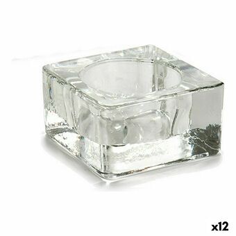 Lysholder Gjennomsiktig Glass 6 x 3 x 6 cm (12 enheter)