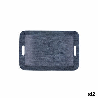 Frokostbrett Quid Habitat Blå Plast 33 x 23 x 4 cm Med håndtak Denim (12 enheter)