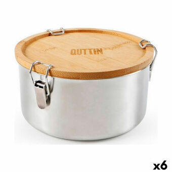 Matboks Quttin Rustfritt stål Bambus 17 x 9 cm (6 enheter)