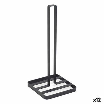 Kjøkkenpapirholder Confortime Svart 14 x 14 x 32,5 cm (12 enheter)