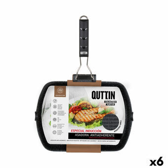 Grillstekepanne med striper Quttin 32 x 23 x 3,8 cm (6 enheter)