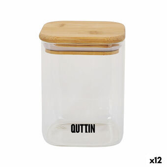 Mat bevaring Container Quttin Bambus Borosilikatglass Kvadrat 480 ml (12 enheter)