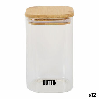 Mat bevaring Container Quttin Bambus Borosilikatglass Kvadrat 720 ml (12 enheter)