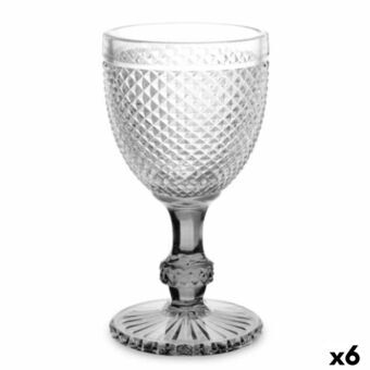 Vinglass Diamant Gjennomsiktig Antrasitt Glass 330 ml (6 enheter)