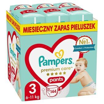 Engangsbleier Pampers                                 6-11 kg 3 (144 enheter)