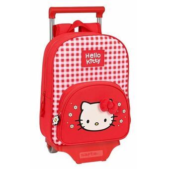 Skoleryggsekk med Hjul Hello Kitty Spring Rød 26 x 34 x 11 cm