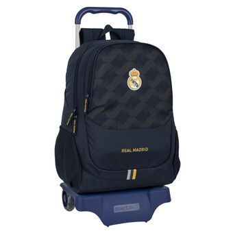 Skoleryggsekk med Hjul Real Madrid C.F. 23/24 Marineblå 32 x 44 x 16 cm